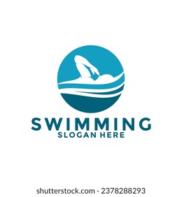 swimming logo icon vector, Swim logo design template