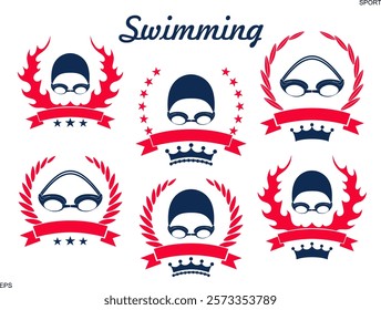 Swimming logo. Isolated Swimming on white background