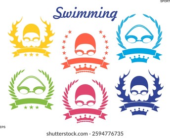 Swimming logo. Isolated Swimming on white background