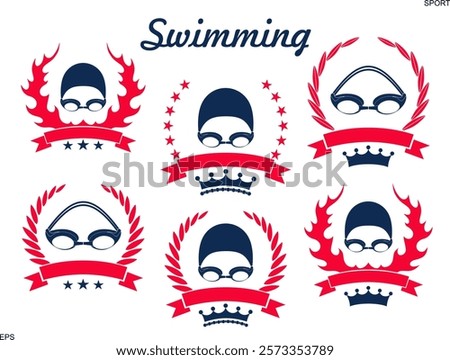 Swimming logo. Isolated Swimming on white background