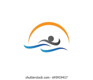 Swimming logo template