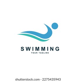 Schwimmen Logo Vorlage. Vektorgrafik.