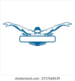 Logotipo de la natación en estilo del Arte vectorial
