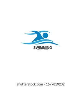 swimming logo vector icon illustration design 