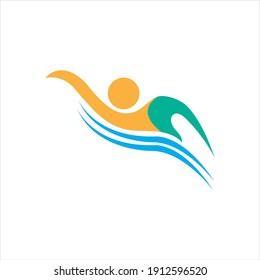 swimming  logo vector illustration design template