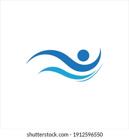 swimming  logo vector illustration design template