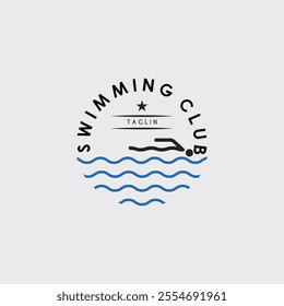 swimming logo vector illustration design