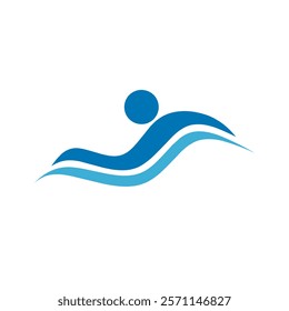 swimming logo vector illustration design. Simple swimming design. Minimalist swimming logo design. 