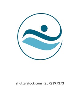 swimming logo vector illustration design template