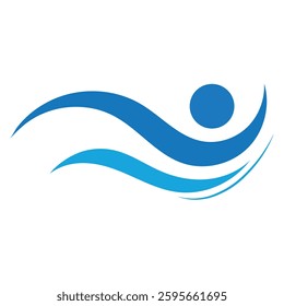 swimming logo vector illustration design template