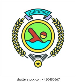 Swimming logo. Vector illustration. Isolated on white background.
