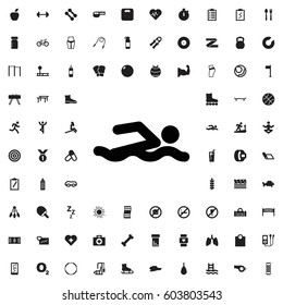 Swimming man icon illustration isolated vector sign symbol. fitness icons vector set.