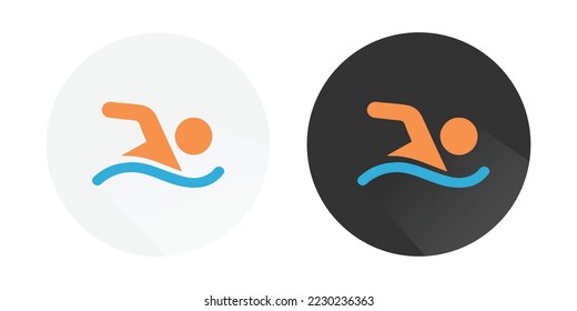 Swimming man Icon, Swimming icon, Summer Swim Water, Swim icon, swim logo Colorful vector icons