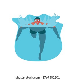 swimming man on white background vector illustration design
