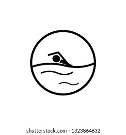 swimming man vector icon