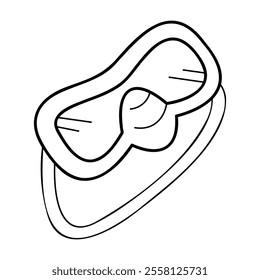 Swimming mask in black outline. Clip art for your projects.