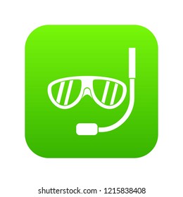 Swimming mask icon digital green for any design isolated on white vector illustration