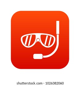 Swimming mask icon digital red for any design isolated on white vector illustration