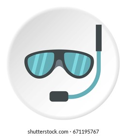 Swimming mask icon in flat circle isolated vector illustration for web