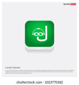 Swimming Mask IconGreen Web Button