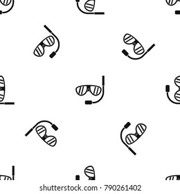 Swimming mask pattern repeat seamless in black color for any design. Vector geometric illustration
