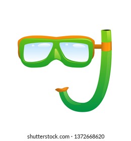 Swimming mask vector illustration isolated on white. Summer activity stuff