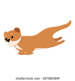 Swimming mink icon. Cartoon of swimming mink vector icon for web design isolated on white background