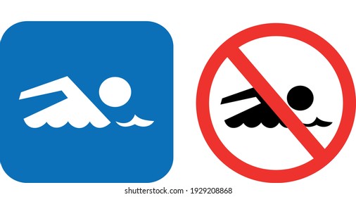 Swimming and no swimming sign