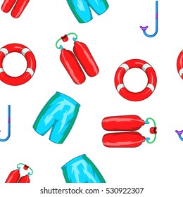 Swimming on water pattern. Cartoon illustration of swimming on water vector pattern for web