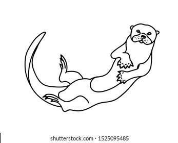Otters Sketch Images, Stock Photos & Vectors | Shutterstock