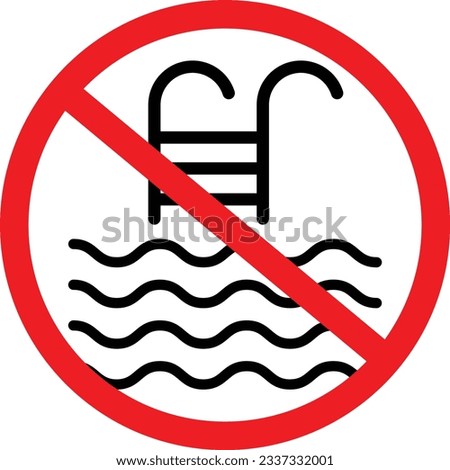 Swimming Out of Order Prohibition Icon
