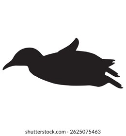 Diseño de Vector de icono de pingüino de natación

