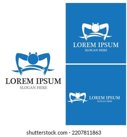 Swimming people logo vector template illustration