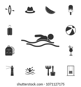 swimming person icon. Detailed set of Summer illustrations. Premium quality graphic design icon. One of the collection icons for websites, web design, mobile app on white background