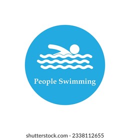 swimming person icon vector template illustration logo design