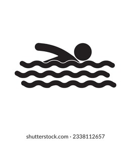 diseño de ilustración de icono de persona de natación vectorial
