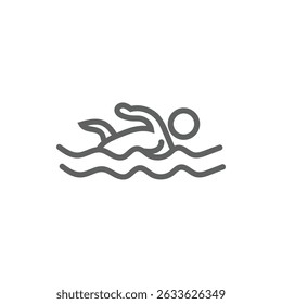 swimming person icon, vector, white background