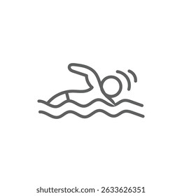 swimming person icon, vector, white background