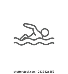 swimming person icon, vector, white background