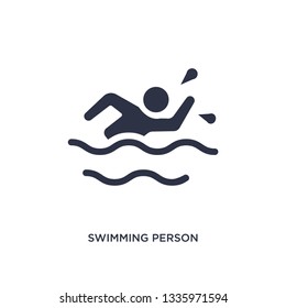 swimming person isolated icon. Simple element illustration from summer concept. swimming person editable logo symbol design on white background. Can be use for web and mobile.