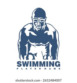 Swimming Player logo design vector. Silhouette Swimming Template Illustration. Icon Symbol