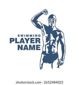 Swimming Player logo design vector. Silhouette Swimming Template Illustration. Icon Symbol