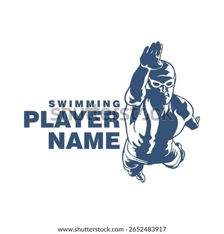 Swimming Player logo design vector. Silhouette Swimming Template Illustration. Icon Symbol