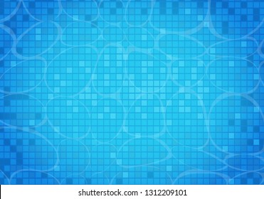 Swimming pool background. Modern blue swimming pool for backdrop, banner, wallpaper, surface pattern, cover and banner. Creative art concept, vector illustration background