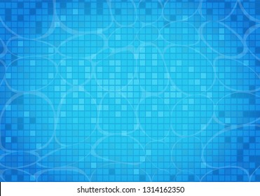 Swimming pool background. Modern blue swimming pool for backdrop, banner, wallpaper, surface pattern, cover and banner. Creative art concept, vector illustration background