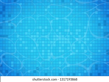Swimming pool background. Modern blue swimming pool for backdrop, banner, wallpaper, surface pattern, cover and banner. Creative art concept, vector illustration background
