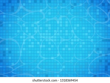 Swimming pool background. Modern blue swimming pool for backdrop, banner, wallpaper, surface pattern, cover and banner. Creative art concept, vector illustration background