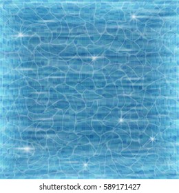 Swimming pool background. Top view of the water surface. Vector.