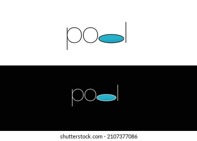 Blaue Vektorgrafik-Logo des Schwimmbeckens