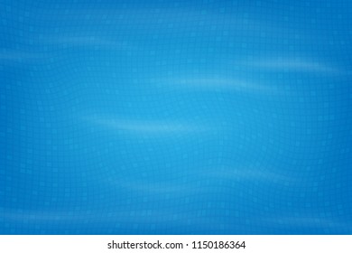 Swimming pool bottom caustics ripple and flow with waves background. Overhead view. Vector illustration background
